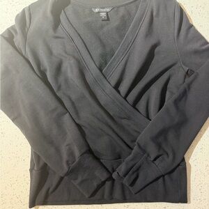 Athleta V-Neck Black Wrap Sweater